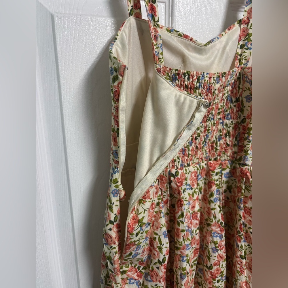 Floral Cottagecore Sundress Vintage-Inspired Fit & Flare Dress Girls 9/10 - Picture 5 of 6